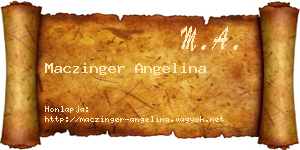 Maczinger Angelina névjegykártya